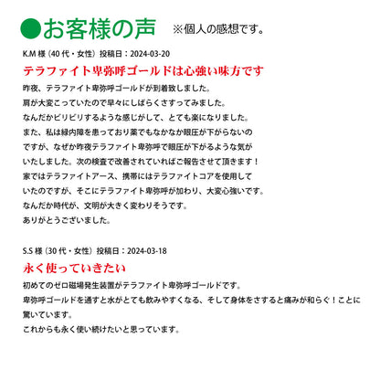 テラファイト卑弥呼ゴールド【製造元】（ゼロ磁場発生装置）